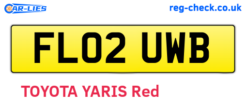 FL02UWB are the vehicle registration plates.