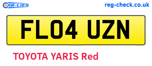 FL04UZN are the vehicle registration plates.