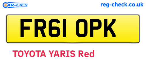 FR61OPK are the vehicle registration plates.