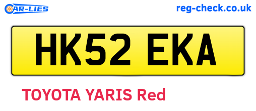 HK52EKA are the vehicle registration plates.