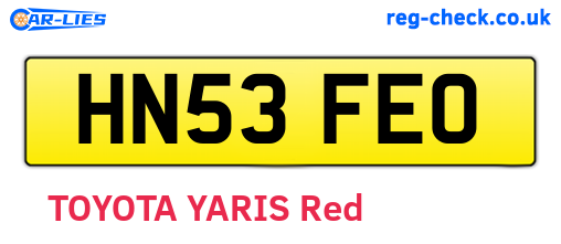 HN53FEO are the vehicle registration plates.