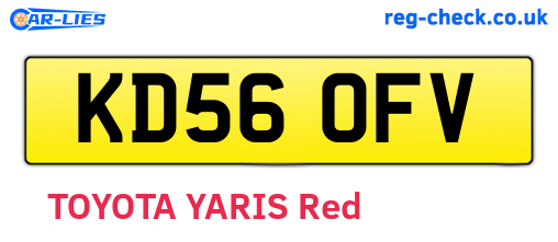 KD56OFV are the vehicle registration plates.