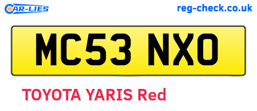 MC53NXO are the vehicle registration plates.