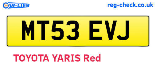 MT53EVJ are the vehicle registration plates.