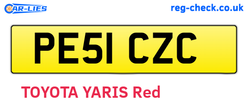 PE51CZC are the vehicle registration plates.