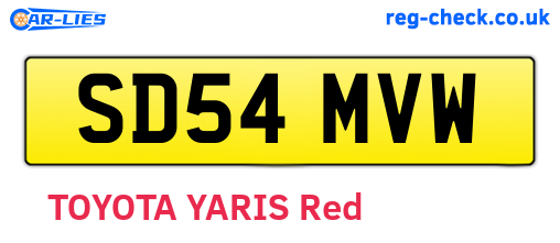 SD54MVW are the vehicle registration plates.