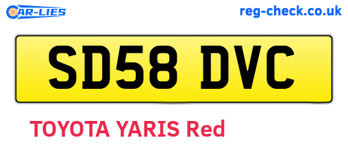 SD58DVC are the vehicle registration plates.