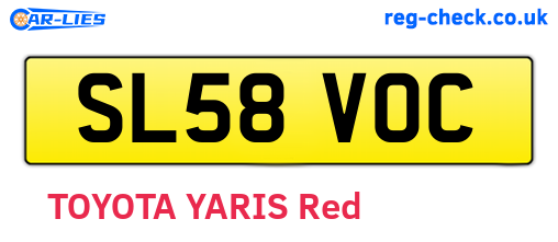 SL58VOC are the vehicle registration plates.