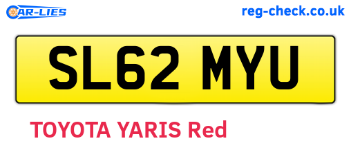SL62MYU are the vehicle registration plates.