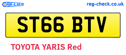 ST66BTV are the vehicle registration plates.