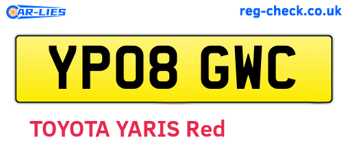 YP08GWC are the vehicle registration plates.