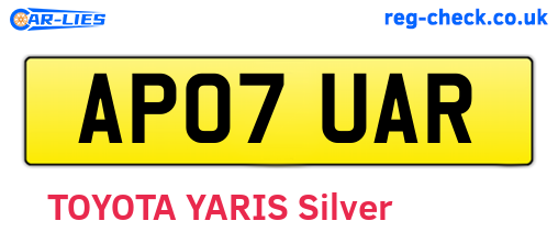 AP07UAR are the vehicle registration plates.