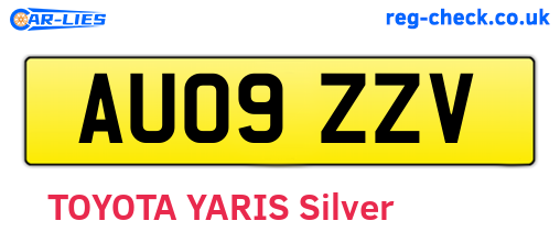 AU09ZZV are the vehicle registration plates.