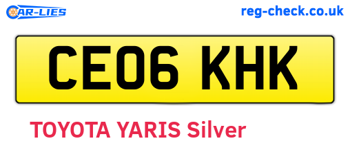 CE06KHK are the vehicle registration plates.