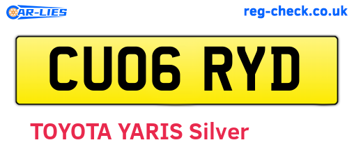 CU06RYD are the vehicle registration plates.