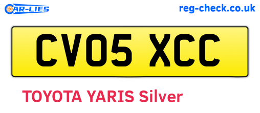 CV05XCC are the vehicle registration plates.