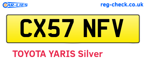 CX57NFV are the vehicle registration plates.