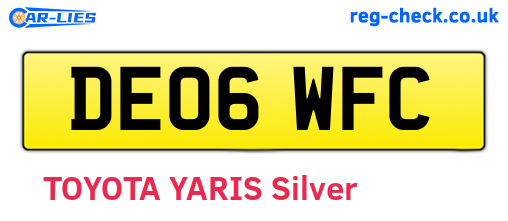 DE06WFC are the vehicle registration plates.