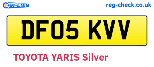 DF05KVV are the vehicle registration plates.
