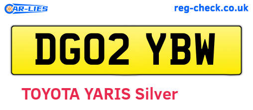 DG02YBW are the vehicle registration plates.