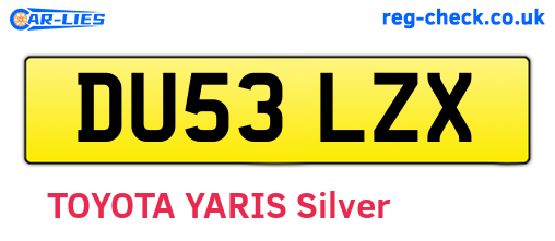 DU53LZX are the vehicle registration plates.