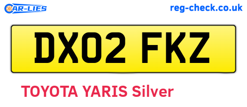 DX02FKZ are the vehicle registration plates.