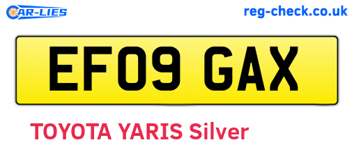 EF09GAX are the vehicle registration plates.