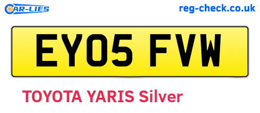 EY05FVW are the vehicle registration plates.