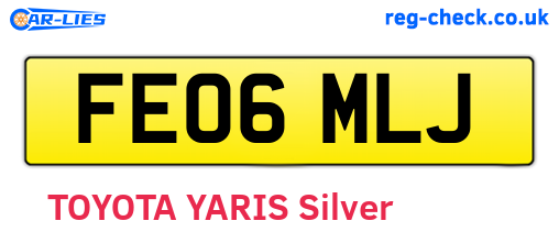 FE06MLJ are the vehicle registration plates.