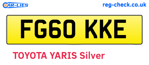 FG60KKE are the vehicle registration plates.