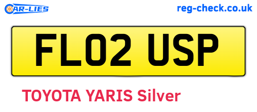 FL02USP are the vehicle registration plates.