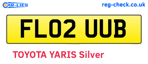 FL02UUB are the vehicle registration plates.