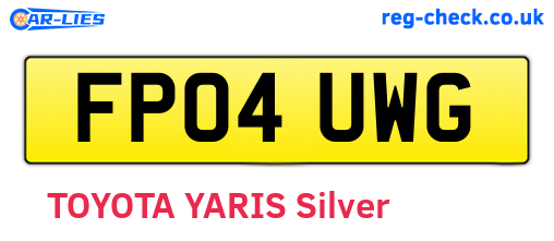 FP04UWG are the vehicle registration plates.