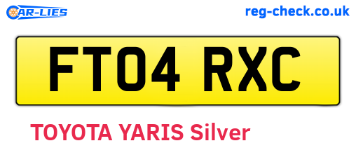 FT04RXC are the vehicle registration plates.