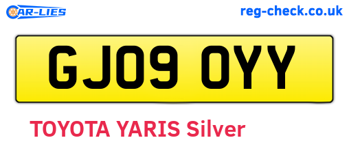 GJ09OYY are the vehicle registration plates.