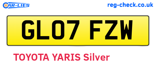 GL07FZW are the vehicle registration plates.