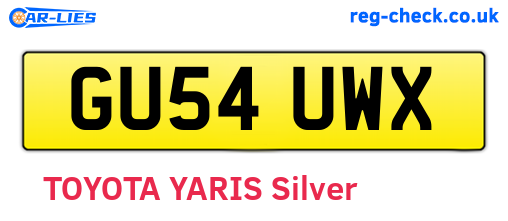 GU54UWX are the vehicle registration plates.