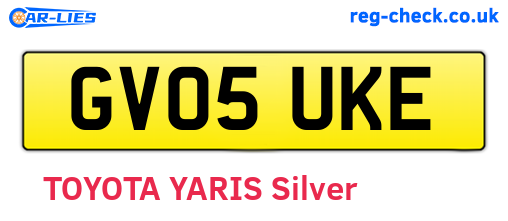GV05UKE are the vehicle registration plates.