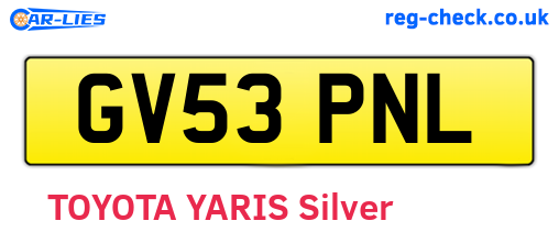 GV53PNL are the vehicle registration plates.