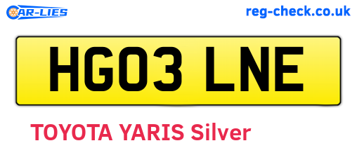 HG03LNE are the vehicle registration plates.