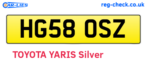 HG58OSZ are the vehicle registration plates.