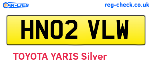HN02VLW are the vehicle registration plates.