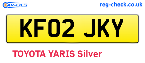 KF02JKY are the vehicle registration plates.