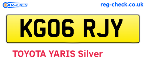 KG06RJY are the vehicle registration plates.