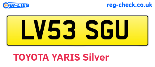 LV53SGU are the vehicle registration plates.