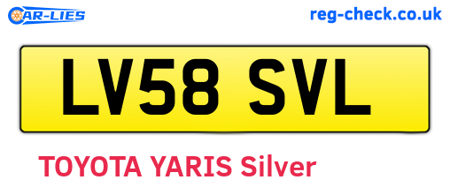 LV58SVL are the vehicle registration plates.