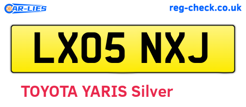 LX05NXJ are the vehicle registration plates.