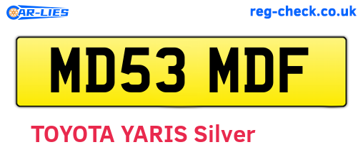 MD53MDF are the vehicle registration plates.