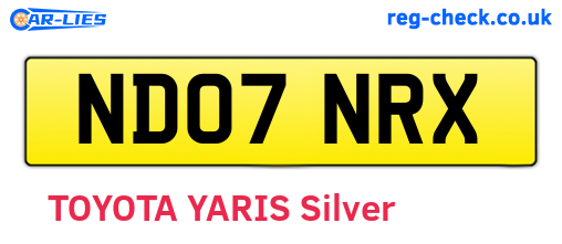 ND07NRX are the vehicle registration plates.