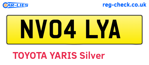 NV04LYA are the vehicle registration plates.
